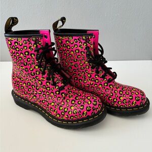 NWT! Dr. Martens 1460 Leopard Smooth Leather Lace Up Boots